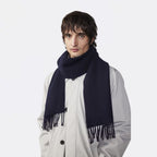 NN07 Wool Scarf Two Navy 9013