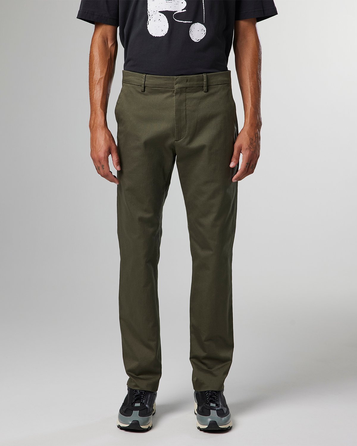 NN07 Theo Regular Fit Army Green Chino 1420