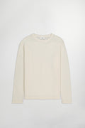 NN07 Clive Waffle Knit Long Sleeve Egg White 3323