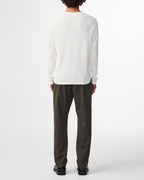 NN07 Clive Waffle Knit Long Sleeve Egg White 3323