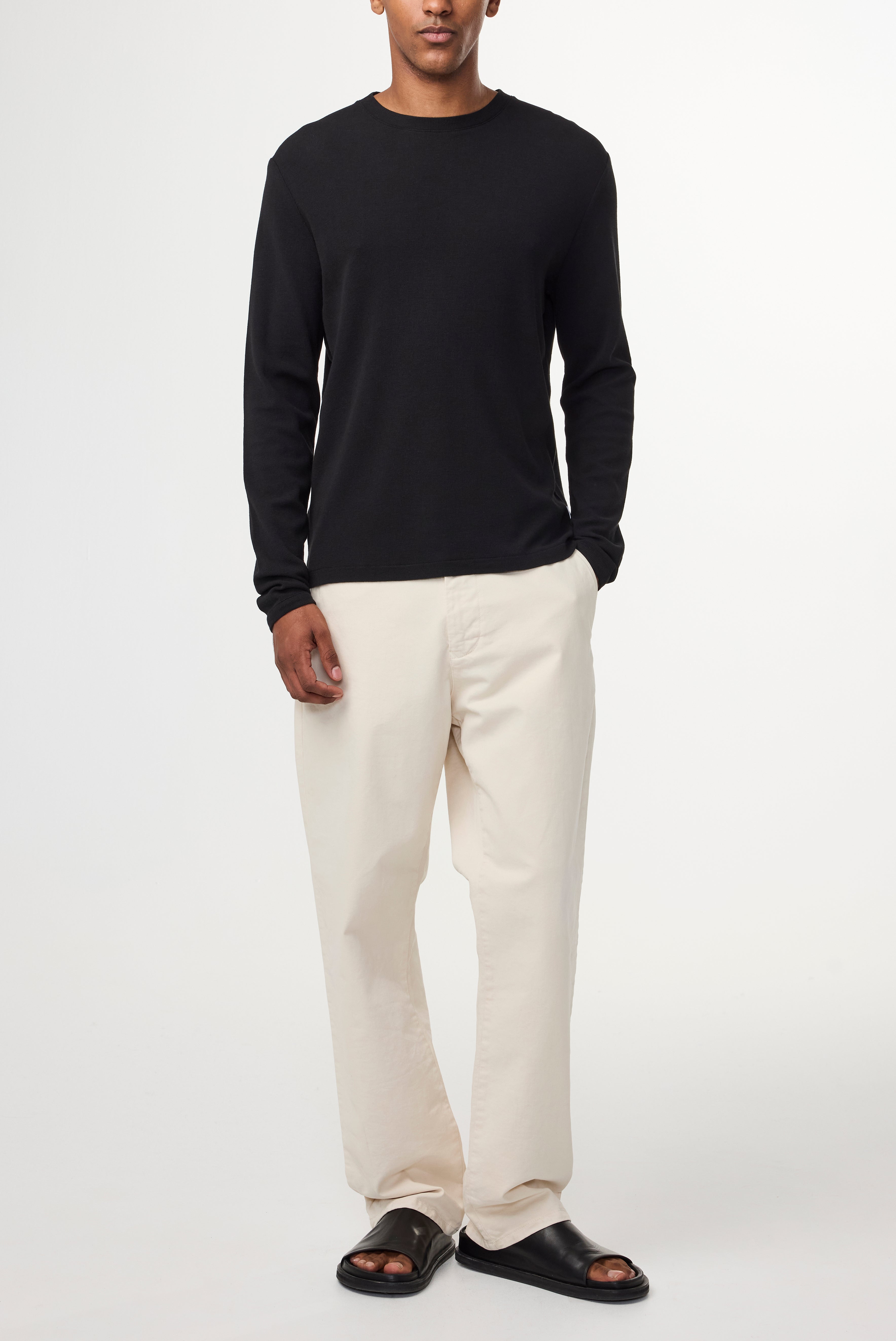 NN07 Clive Waffle Knit Long Sleeve 3323