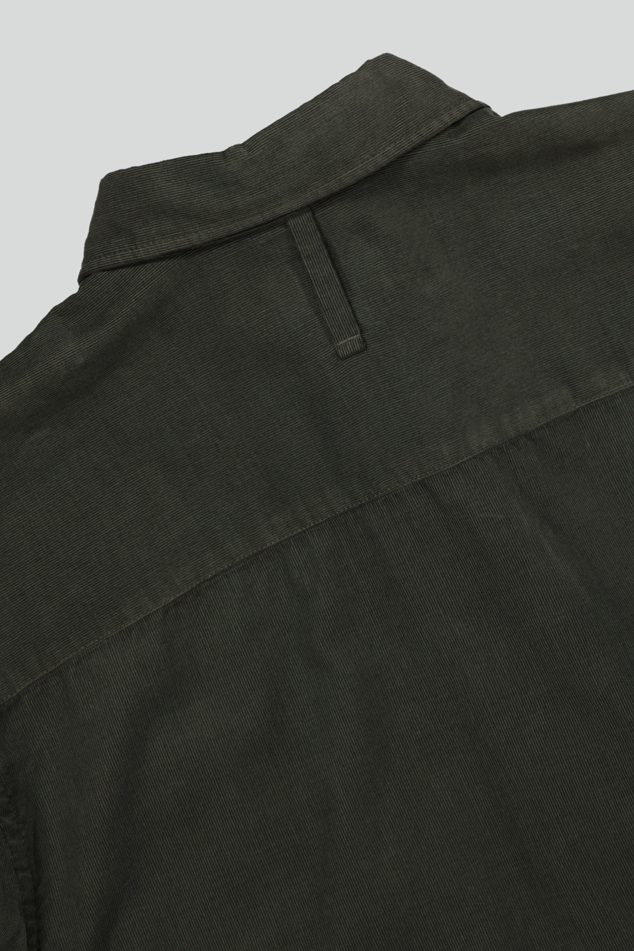 NN07 Arne Dark Army Green Button Down Fine Cord Shirt 5082