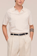 NN.07 Ryan Knitted Linen Polo - Oat