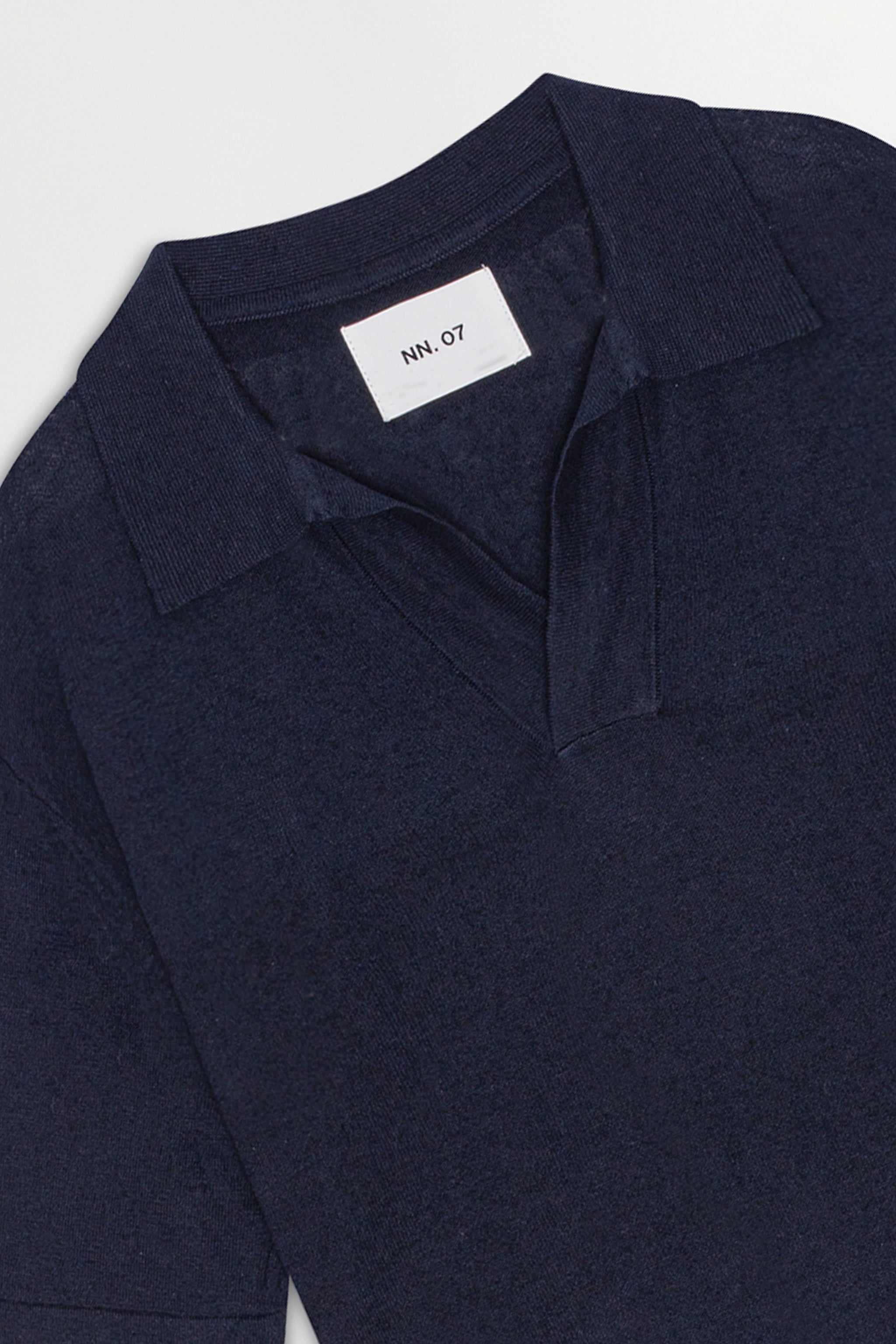 NN.07 Ryan Knitted Linen Polo - Navy Blue