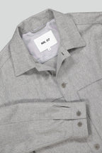 NN07 Isak Grey Melange Wool Blend Overshirt 1630