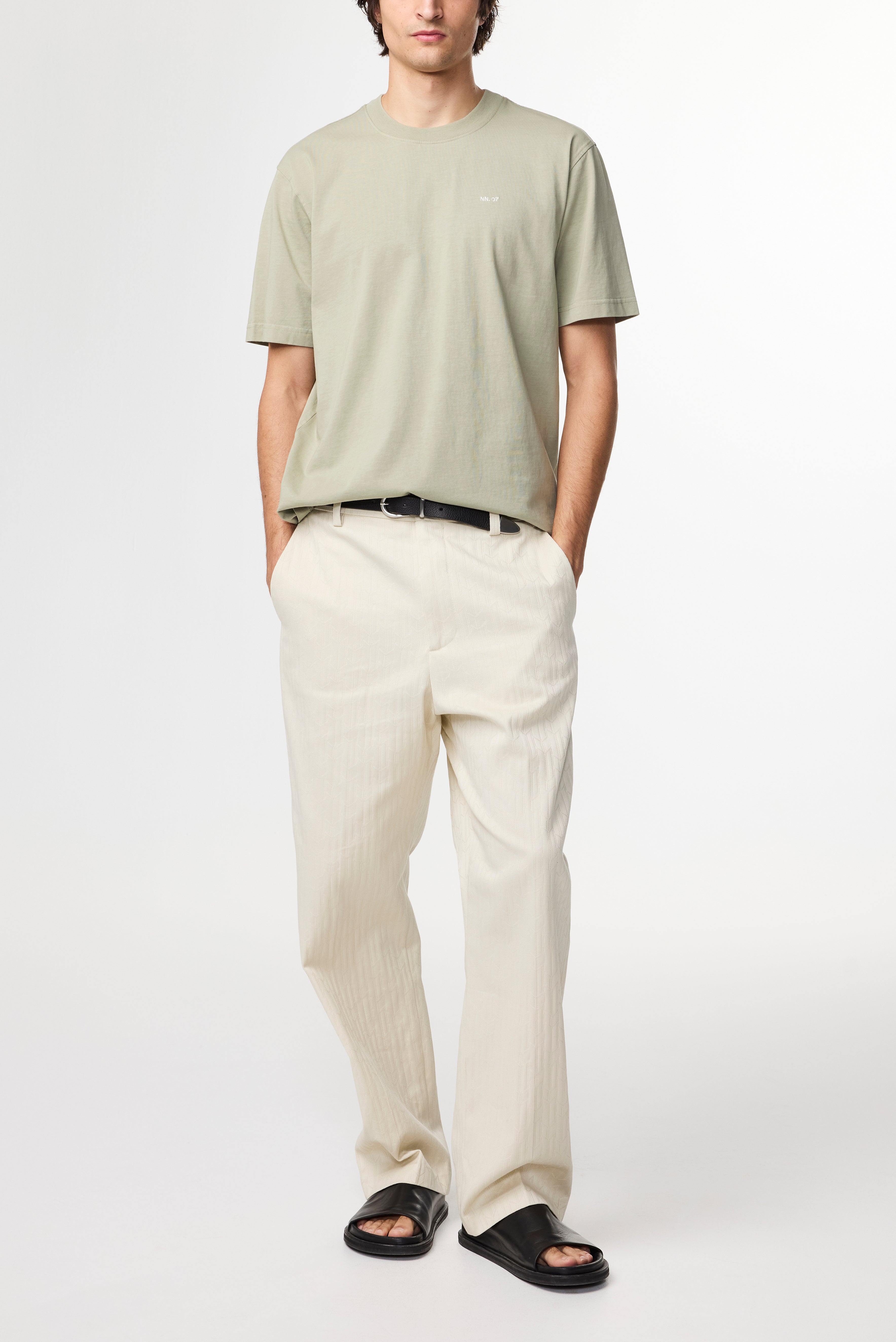 NN07 Adam Embroided Logo Pima Cotton T-Shirt 3209