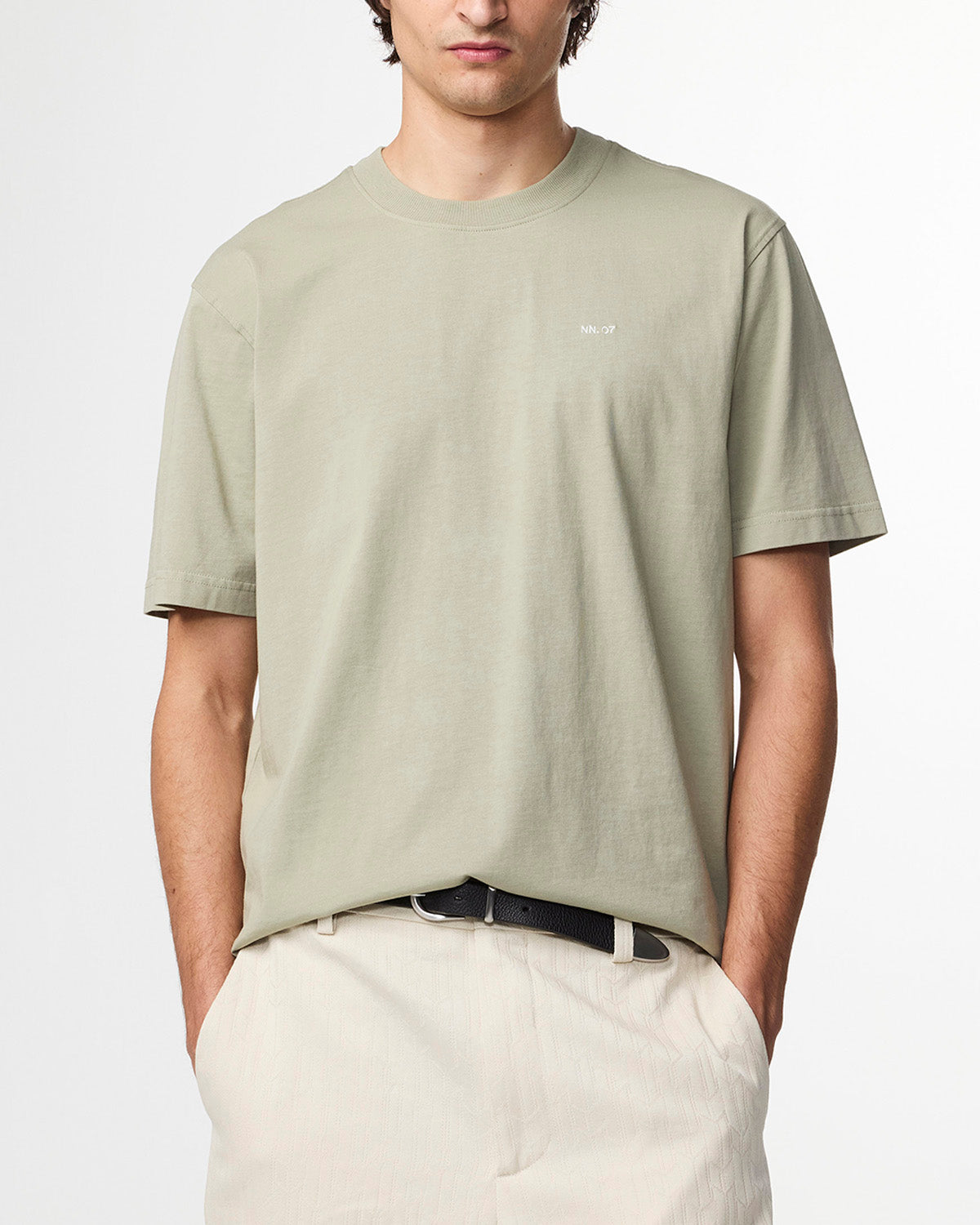 NN07 Adam Embroided Logo Pima Cotton T-Shirt 3209