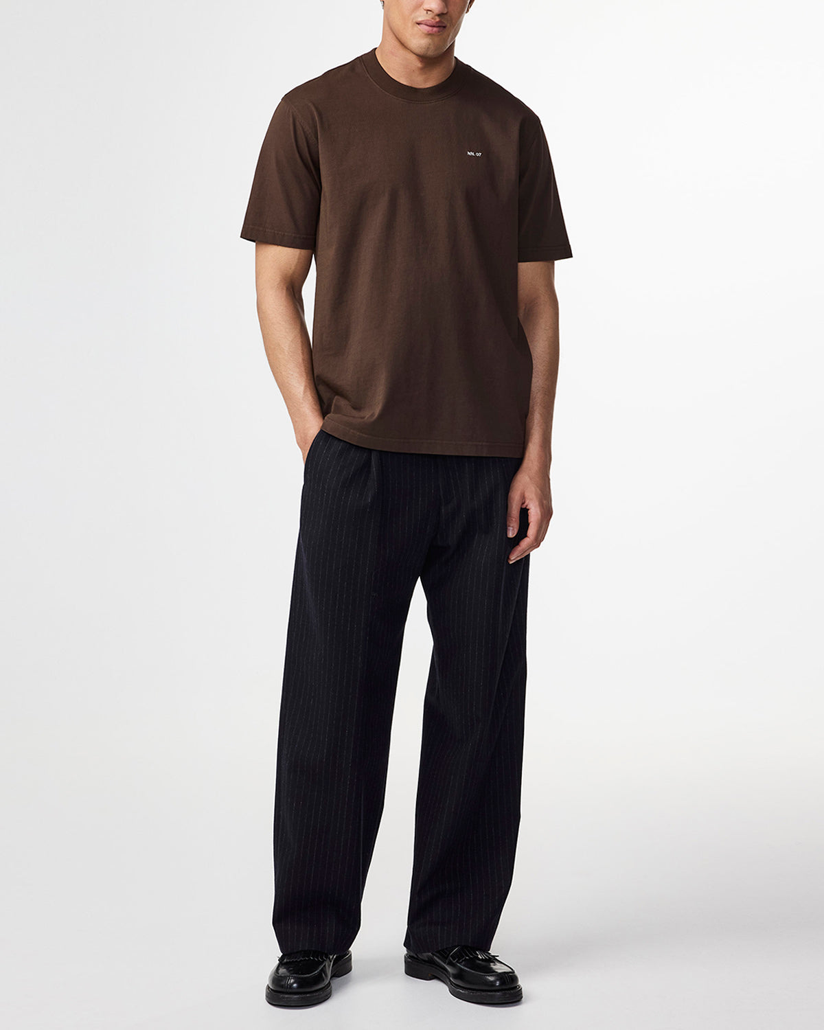 NN07 Adam Embroided Logo Pima Cotton T-Shirt 3209