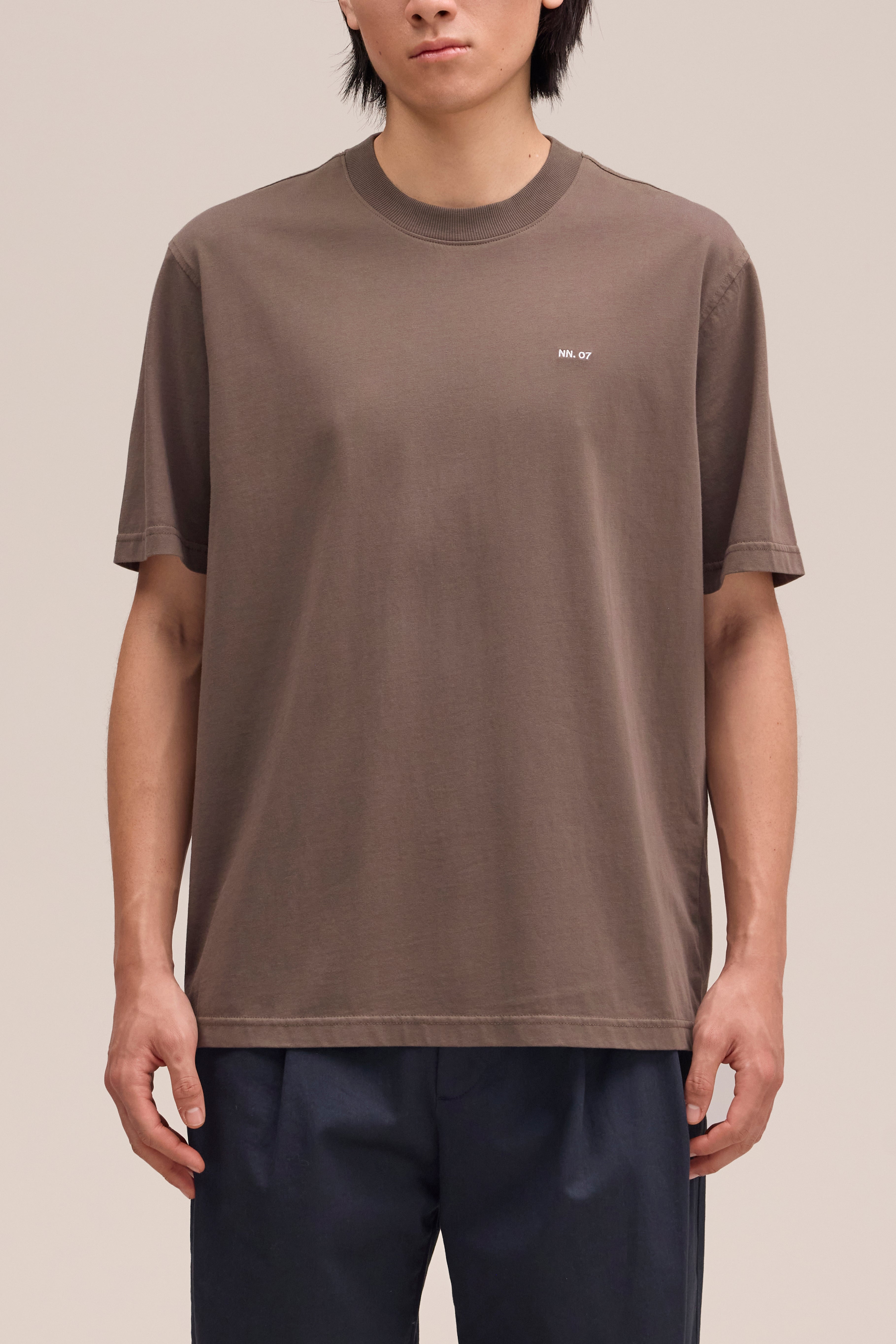 NN.07 Adam Embroidered Pima Cotton T-Shirt 3209 - Mable Husk