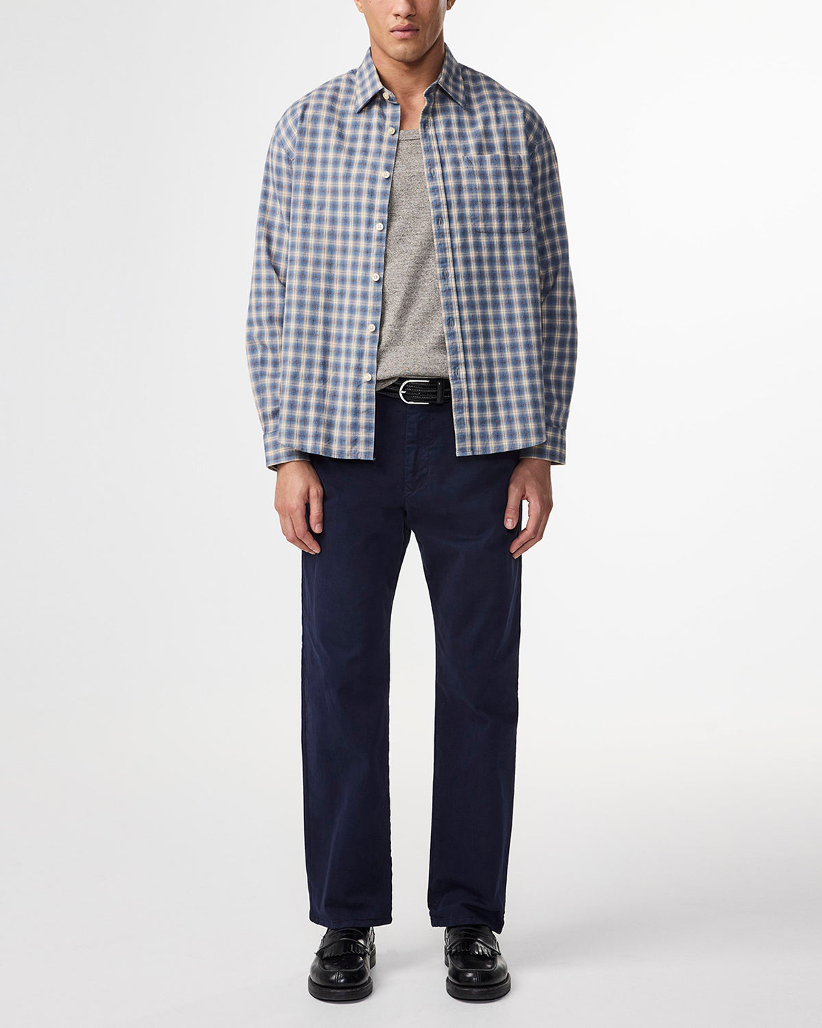 NN.07 Deon Flannel Shirt 5465 - Blue Check