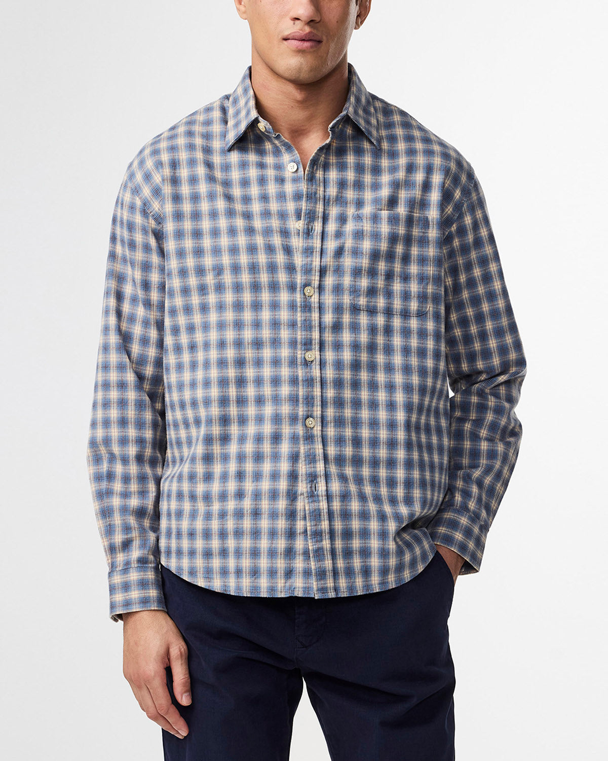 NN.07 Deon Flannel Shirt 5465 - Blue Check