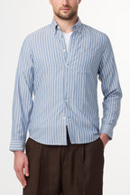 NN07 Arne Stripe Button Down Twill Shirt 5655