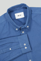 NN07 Arne Button Down Oxford Shirt Gray Blue 5725
