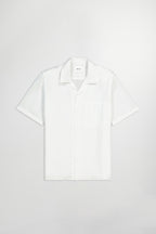 NN07 Julio Open Collar White Tencel Blend Shirt 5028
