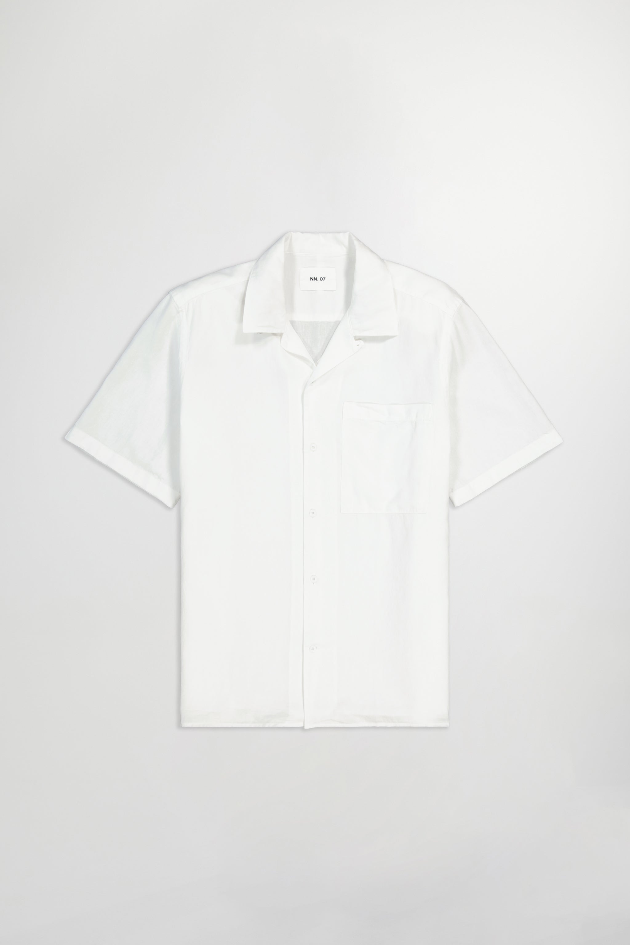 NN07 Julio Open Collar White Tencel Blend Shirt 5028