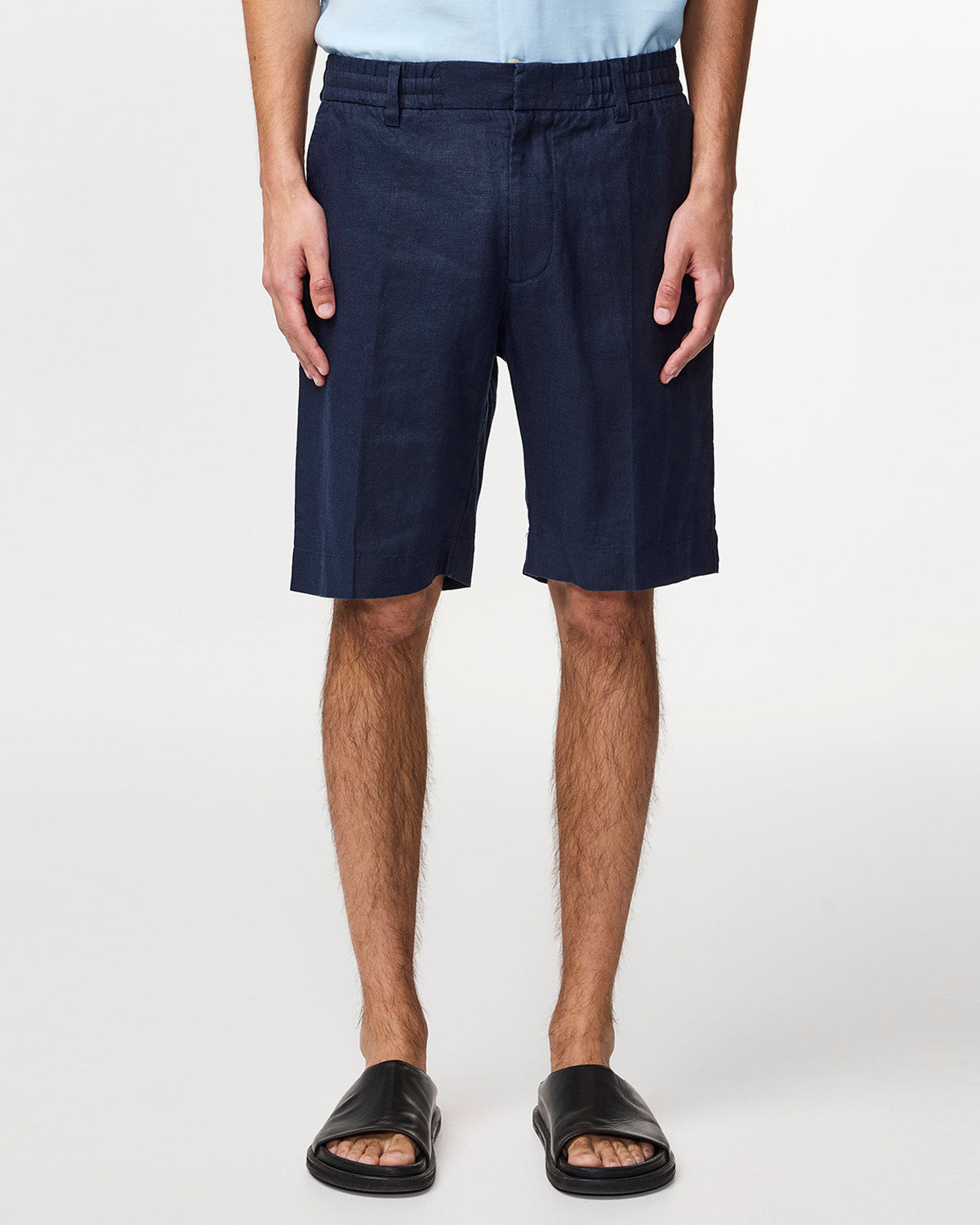 NN07 Billie Drawstring Navy Linen Shorts 1454