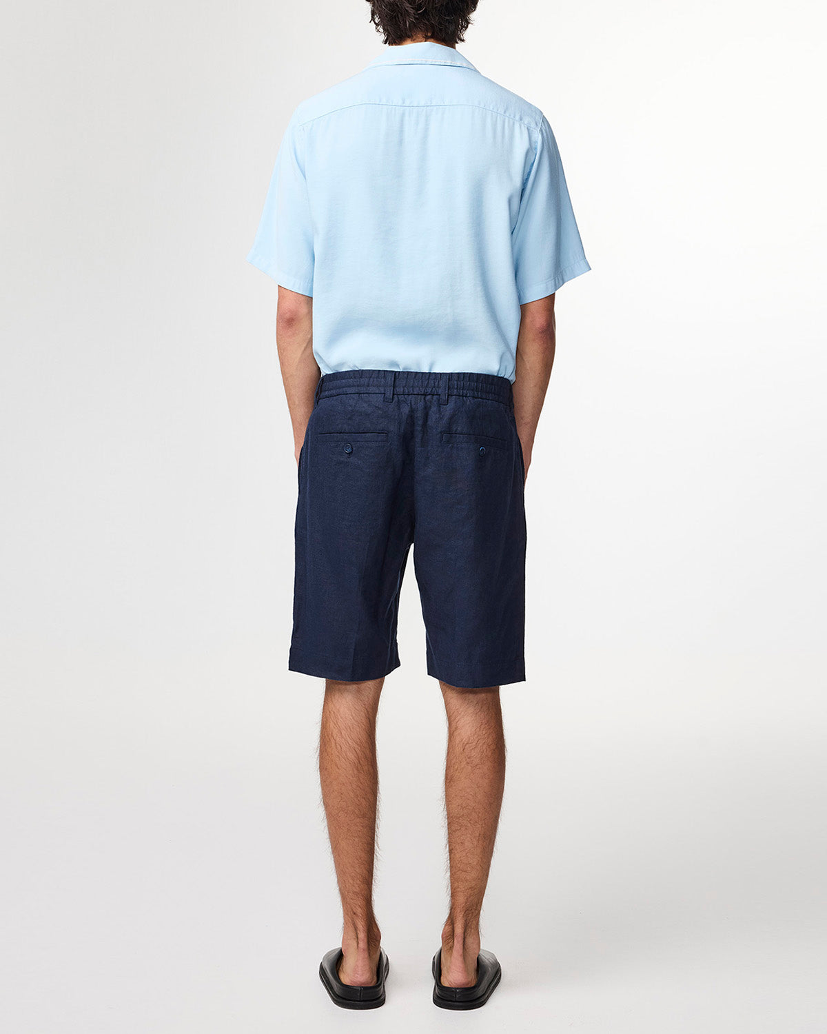 NN07 Billie Drawstring Navy Linen Shorts 1454