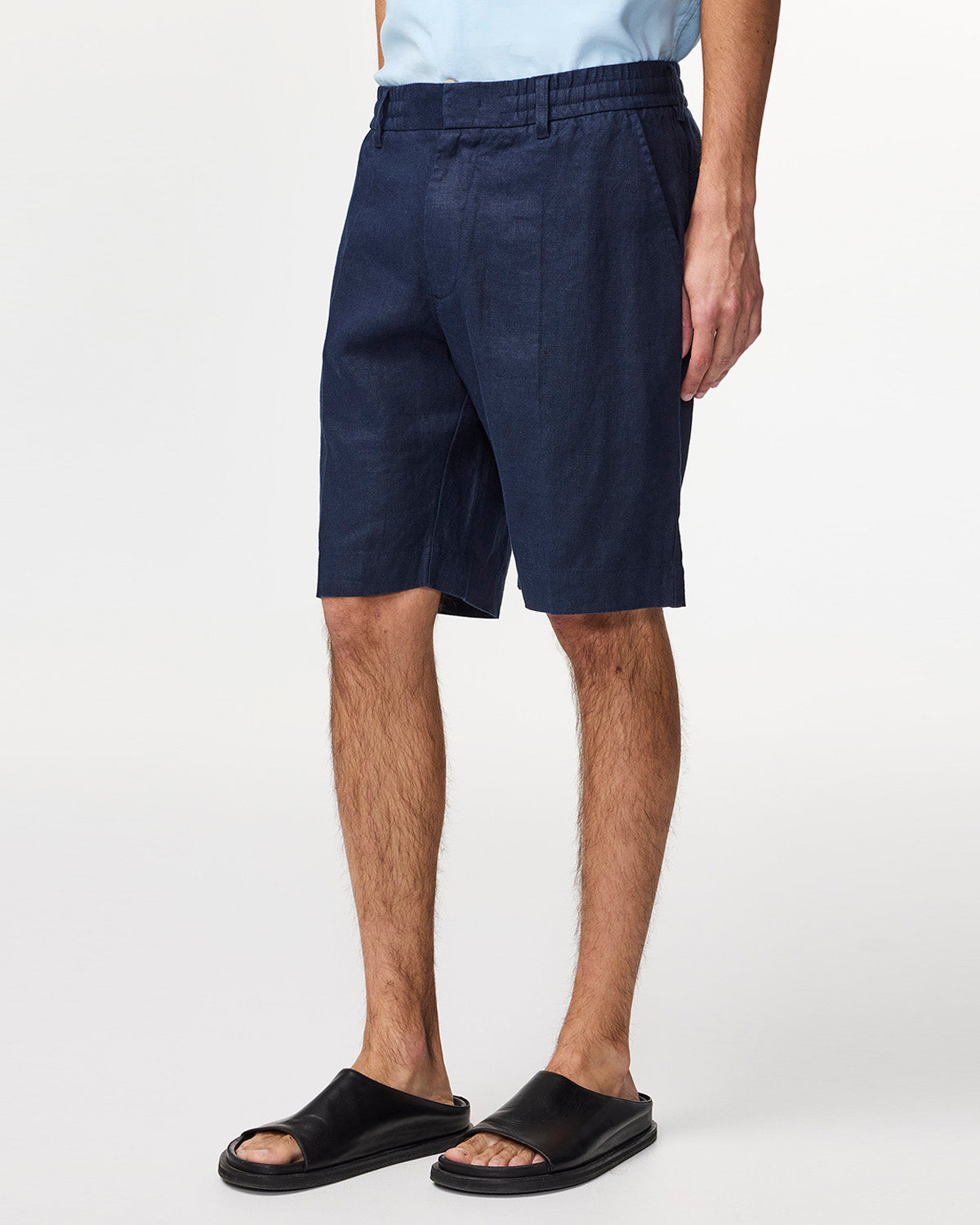 NN07 Billie Drawstring Navy Linen Shorts 1454