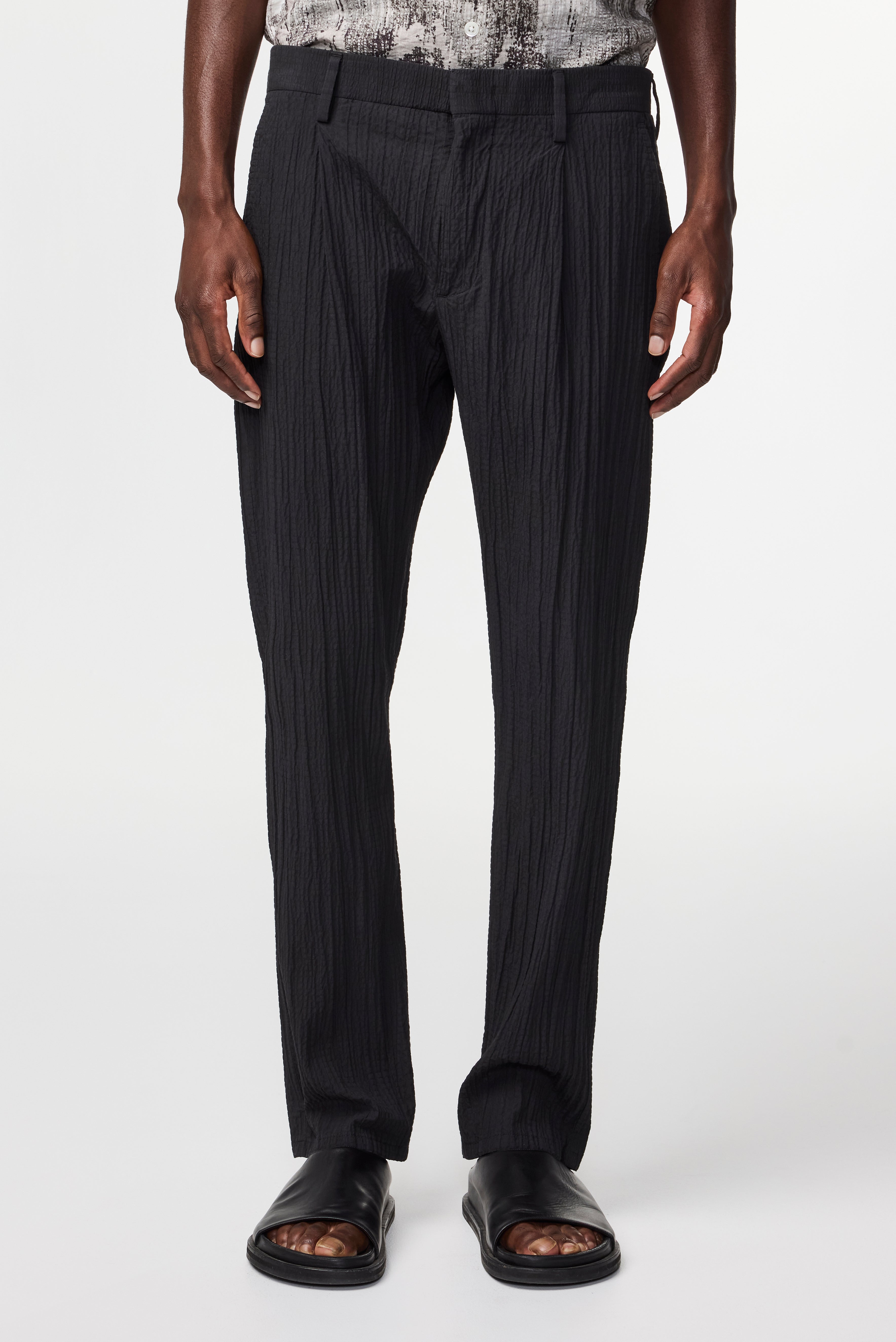 Bill Pleated Seersucker Trouser 5721