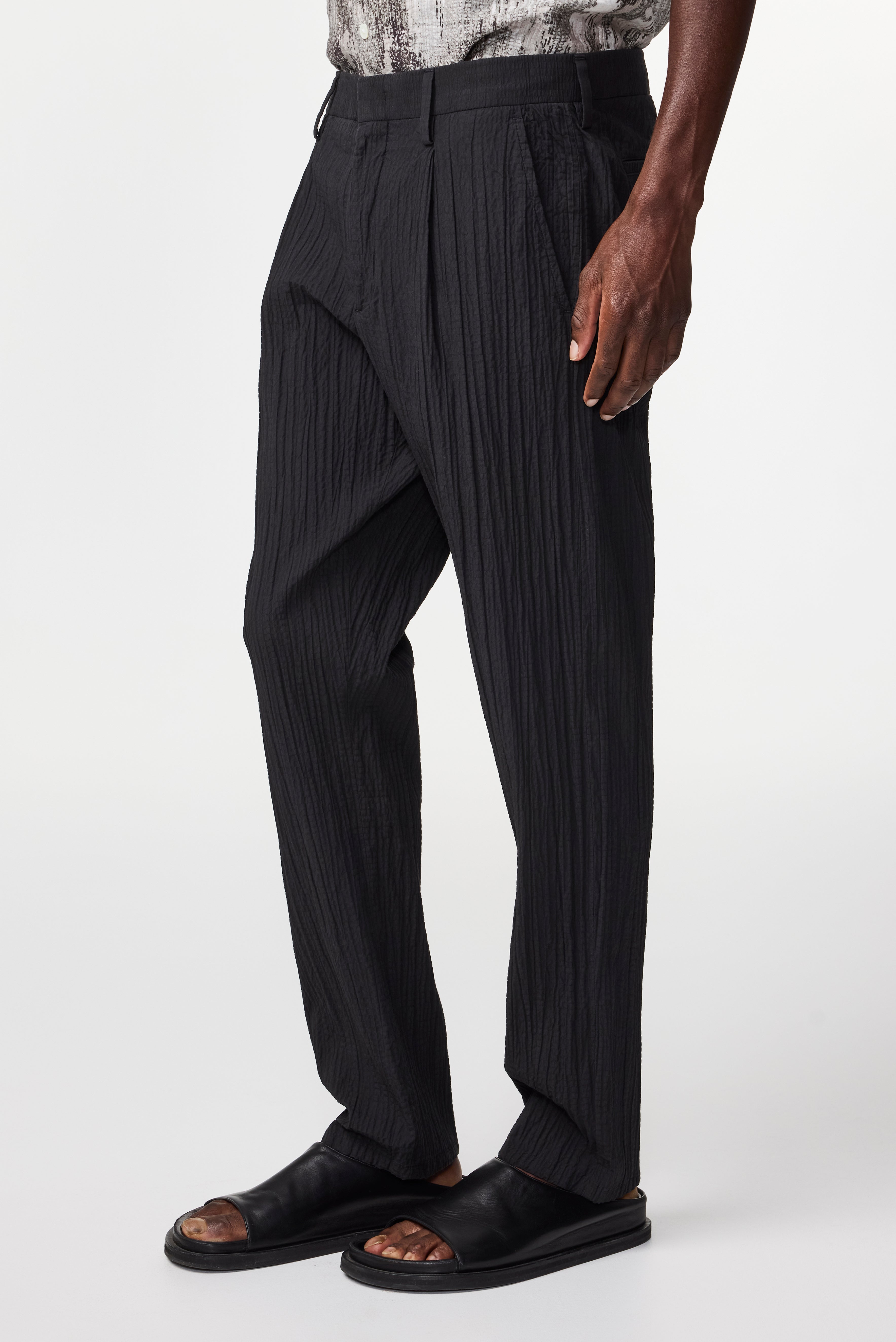 Bill Pleated Seersucker Trouser 5721