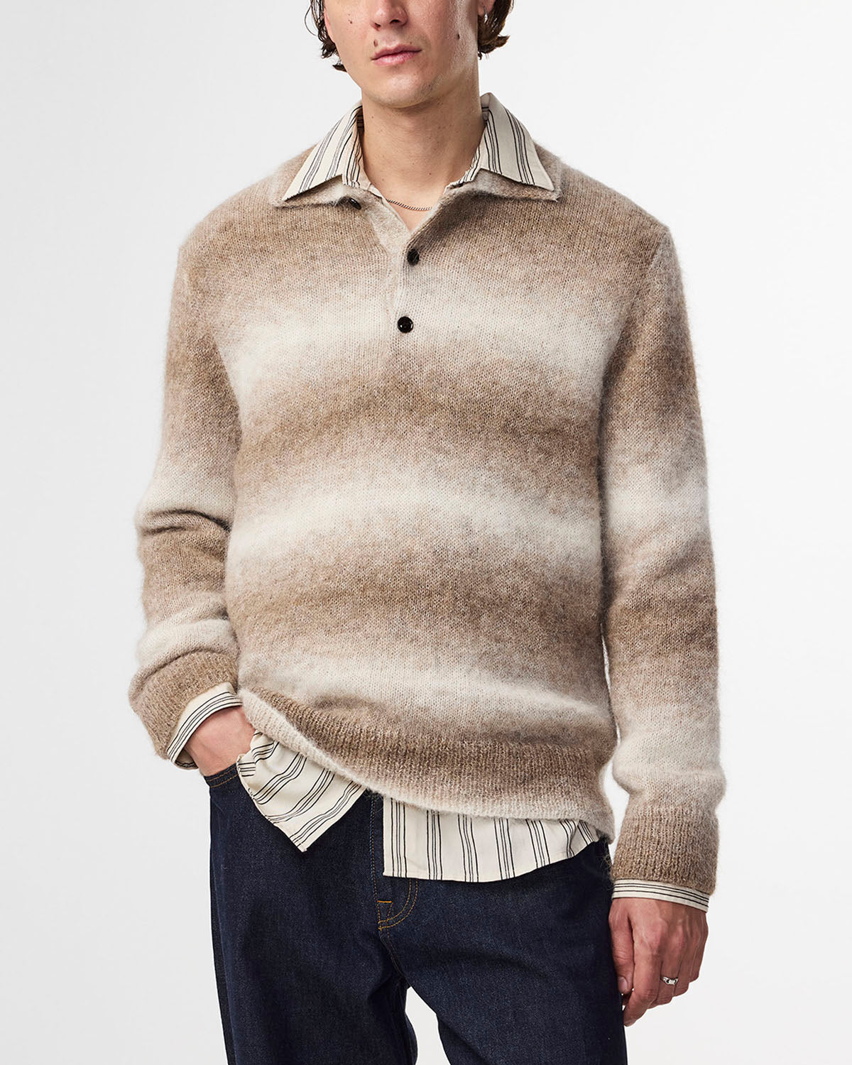 NN07 Alfie Alpaca Blend Polo 6656