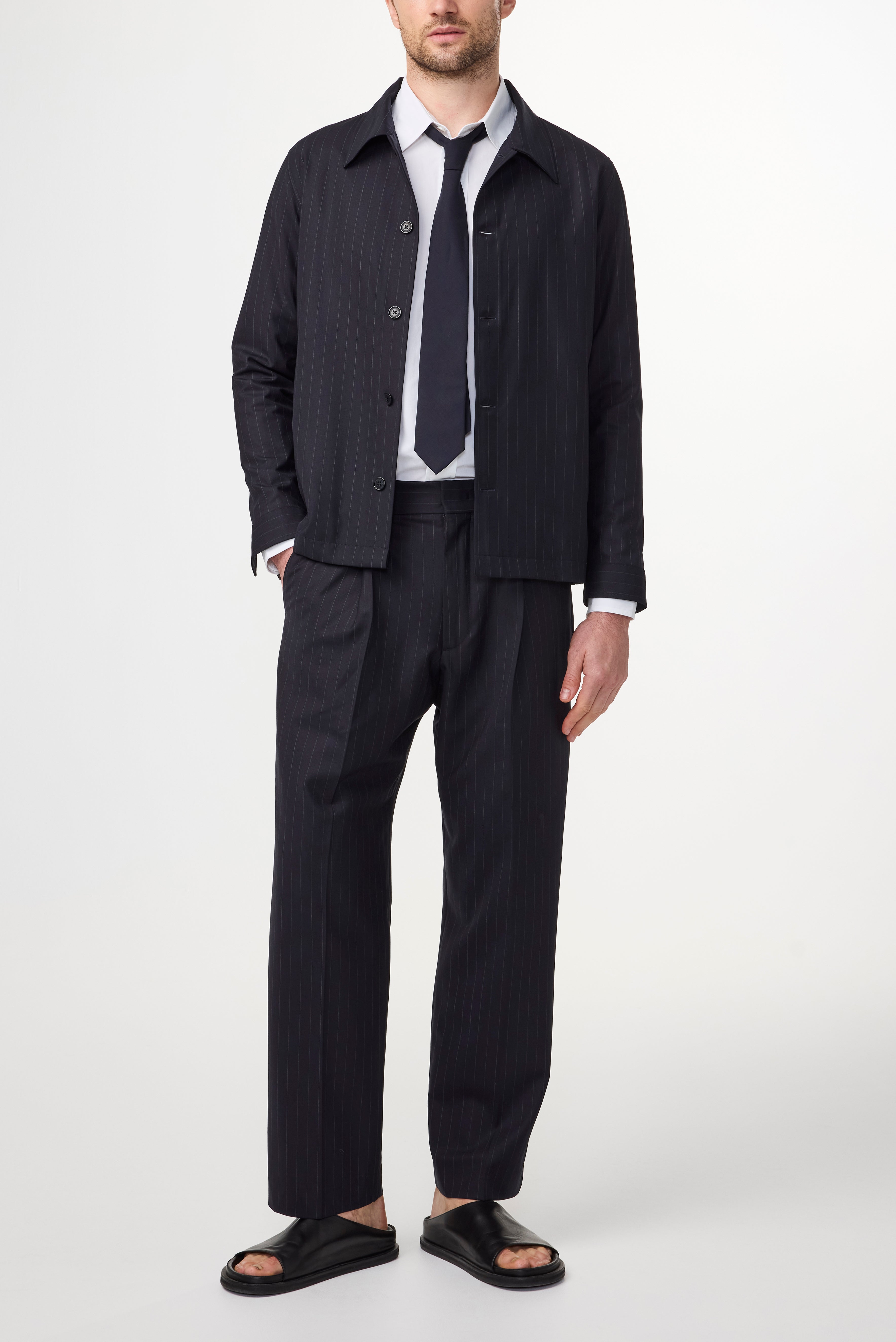 NN07 Zander Navy Stripe Hybrid Jacket 1088