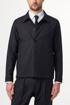 NN07 Zander Navy Stripe Hybrid Jacket 1088