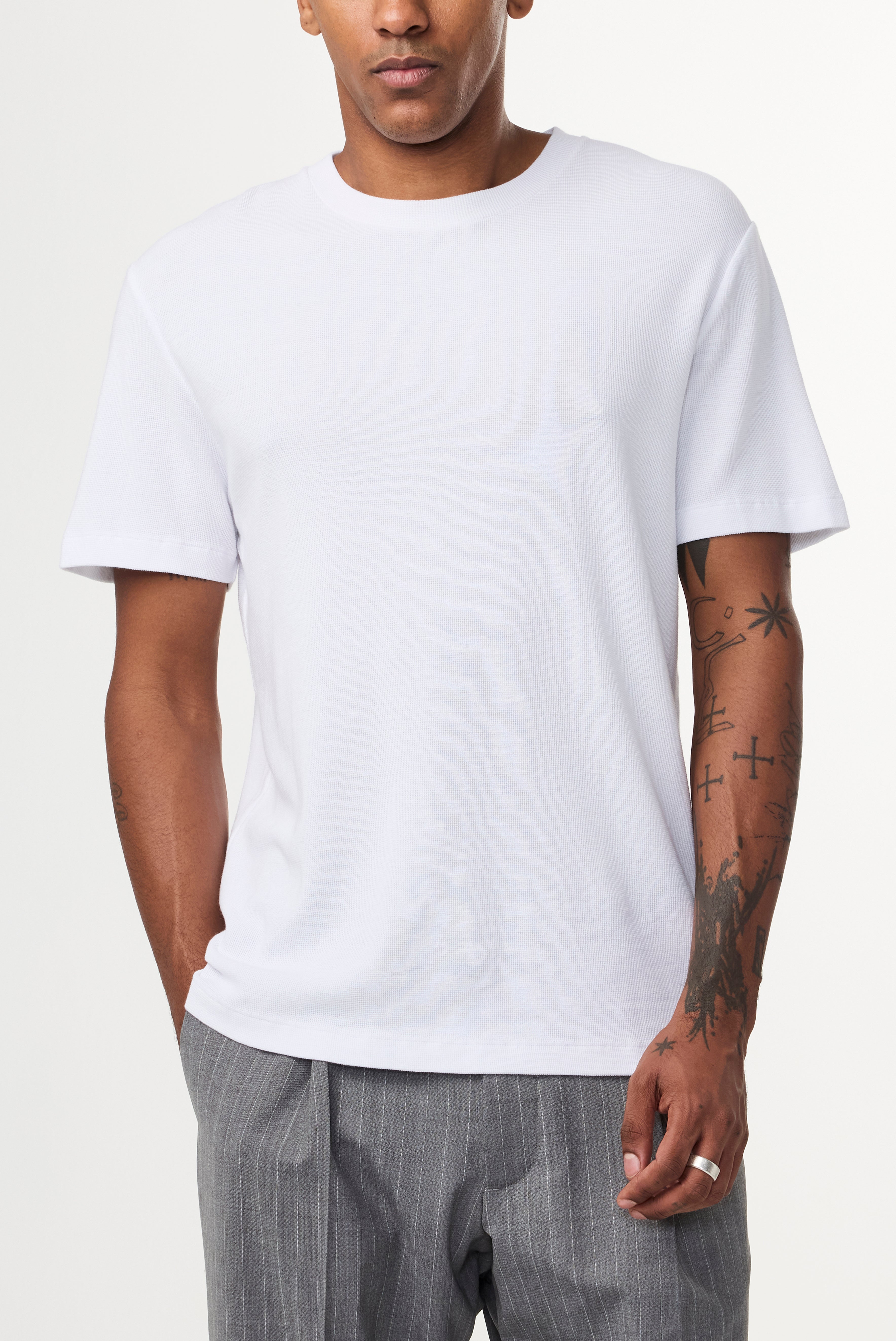 NN07 Clive Waffle Knit T-Shirt 3323
