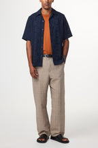 NN07 Julio Short Sleeve Embroidery Navy Shirt 5392