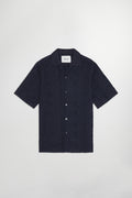 NN07 Julio Short Sleeve Embroidery Navy Shirt 5392