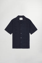 NN07 Julio Short Sleeve Embroidery Navy Shirt 5392