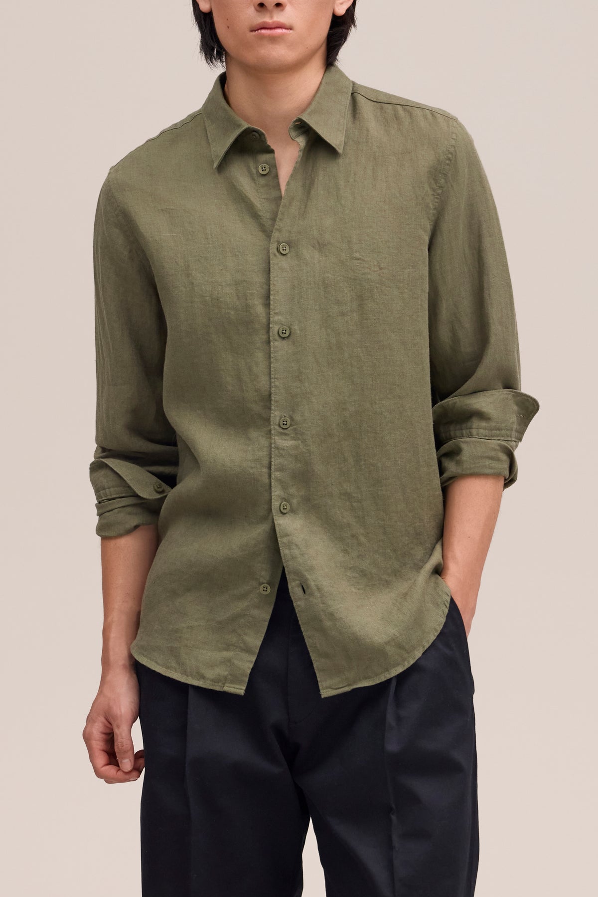 NN.07 Enzo Linen Shirt 5708 - Capers