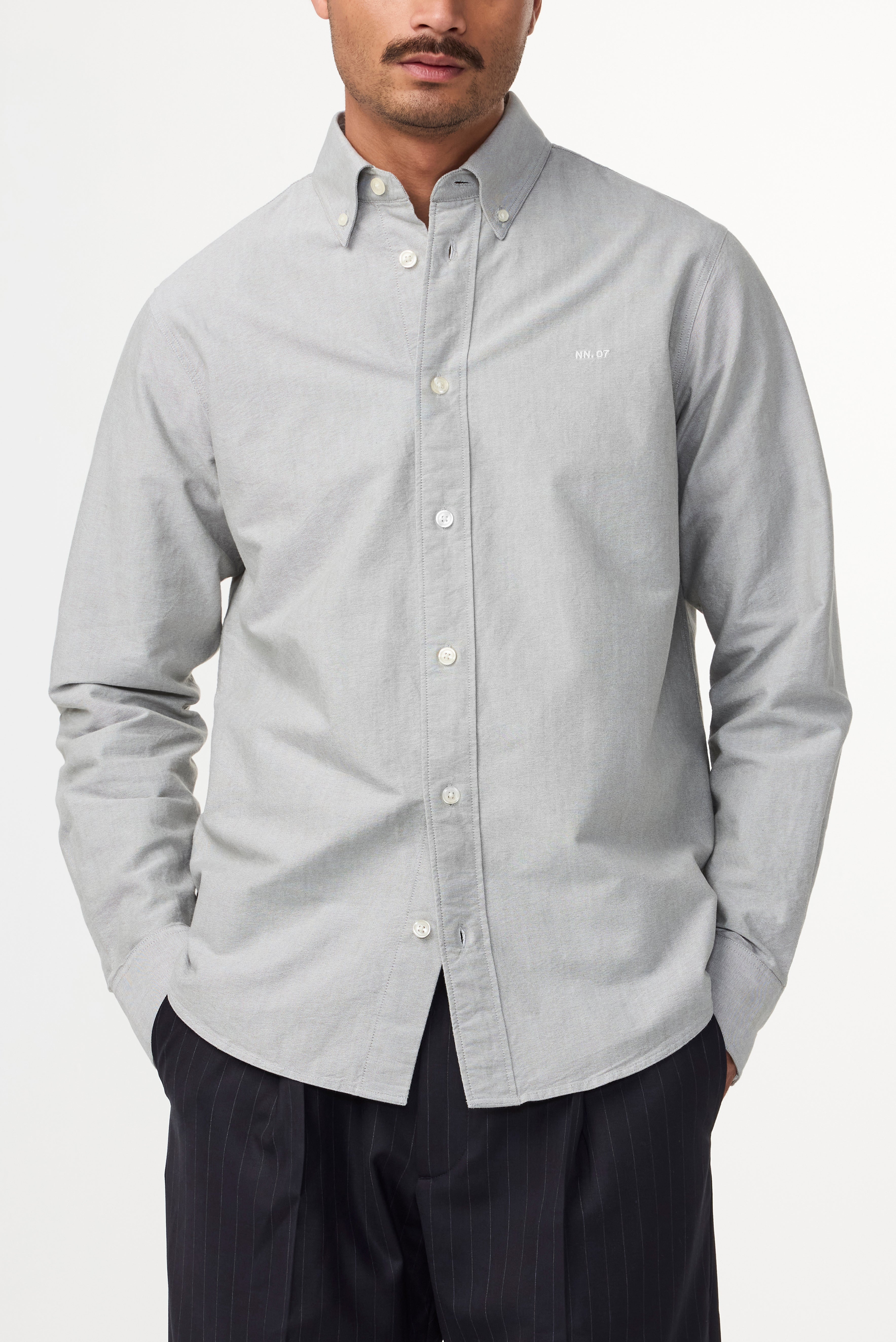 NN07 Colby Logo Oxford Shirt 5910