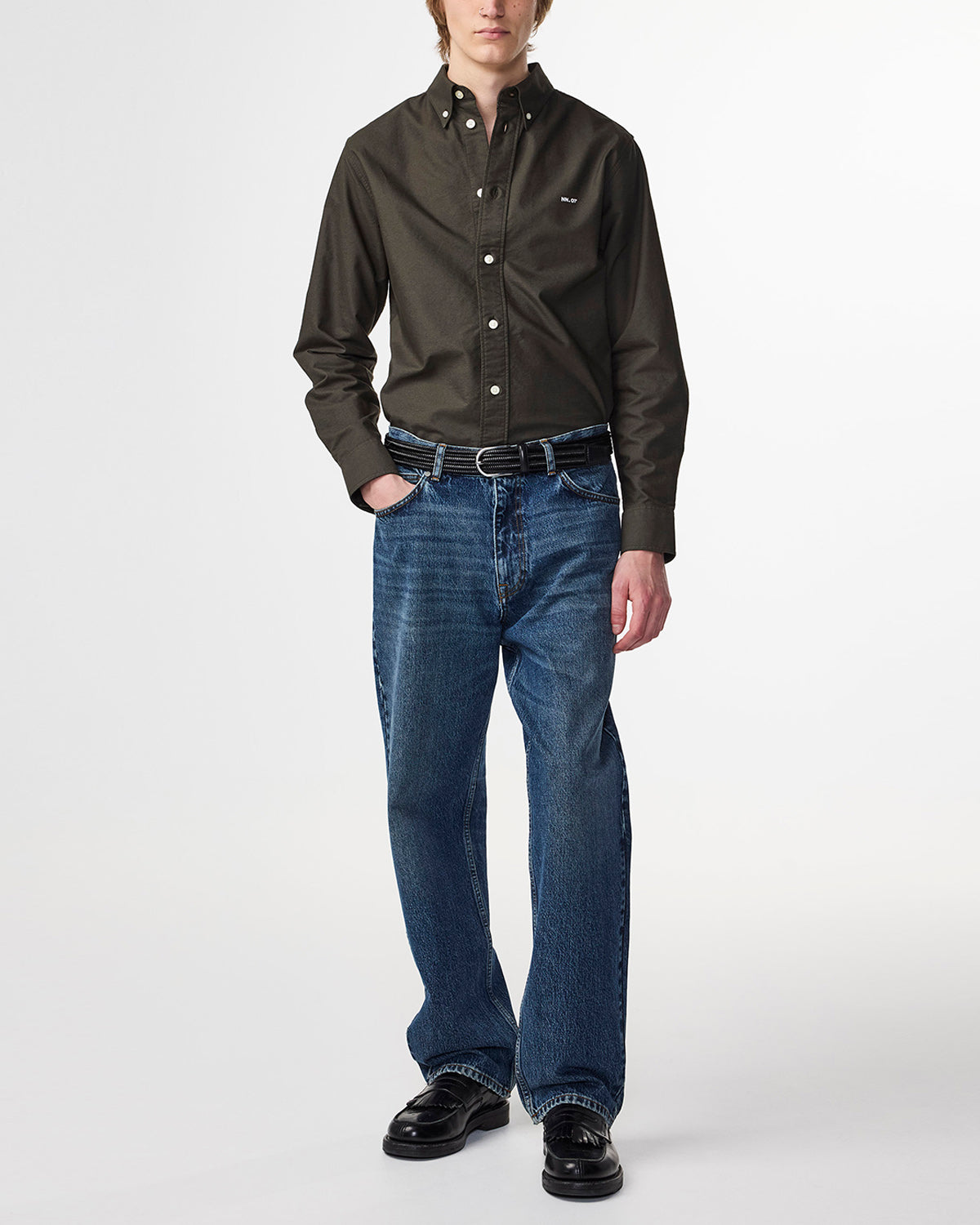 NN07 Colby Logo Oxford Shirt 5910