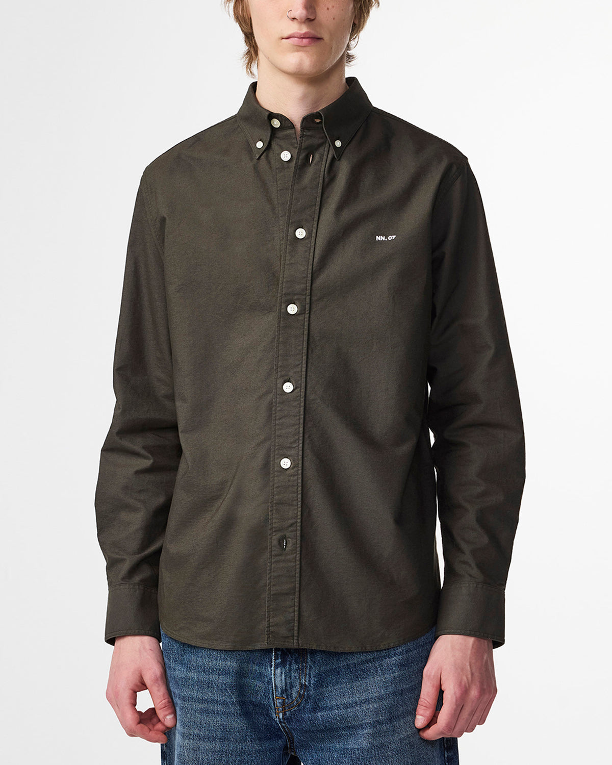 NN07 Colby Logo Oxford Shirt 5910