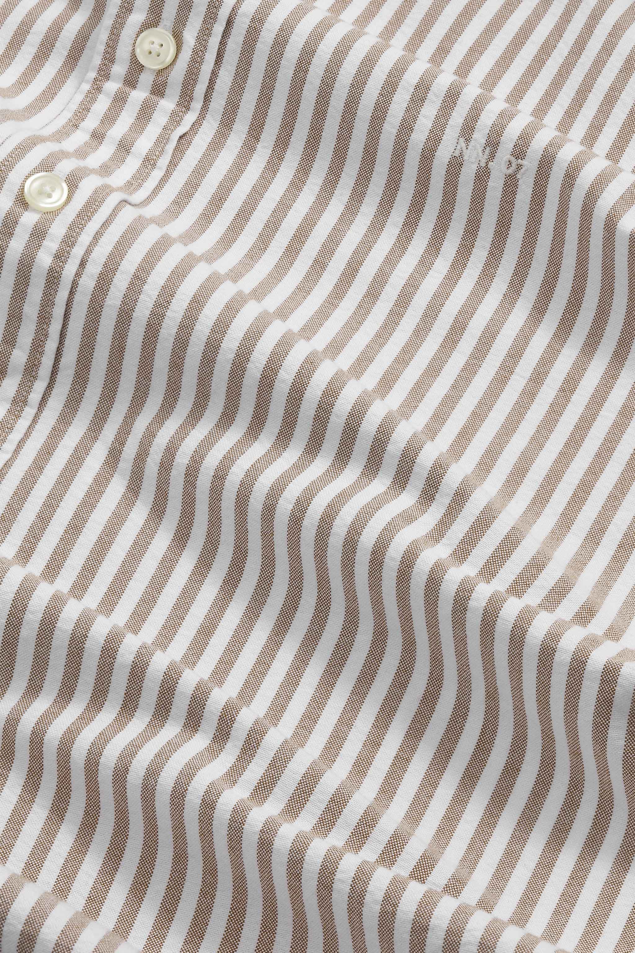 NN.07 Colby Button Down Oxford Shirt 5910 - Terracotta Stripe