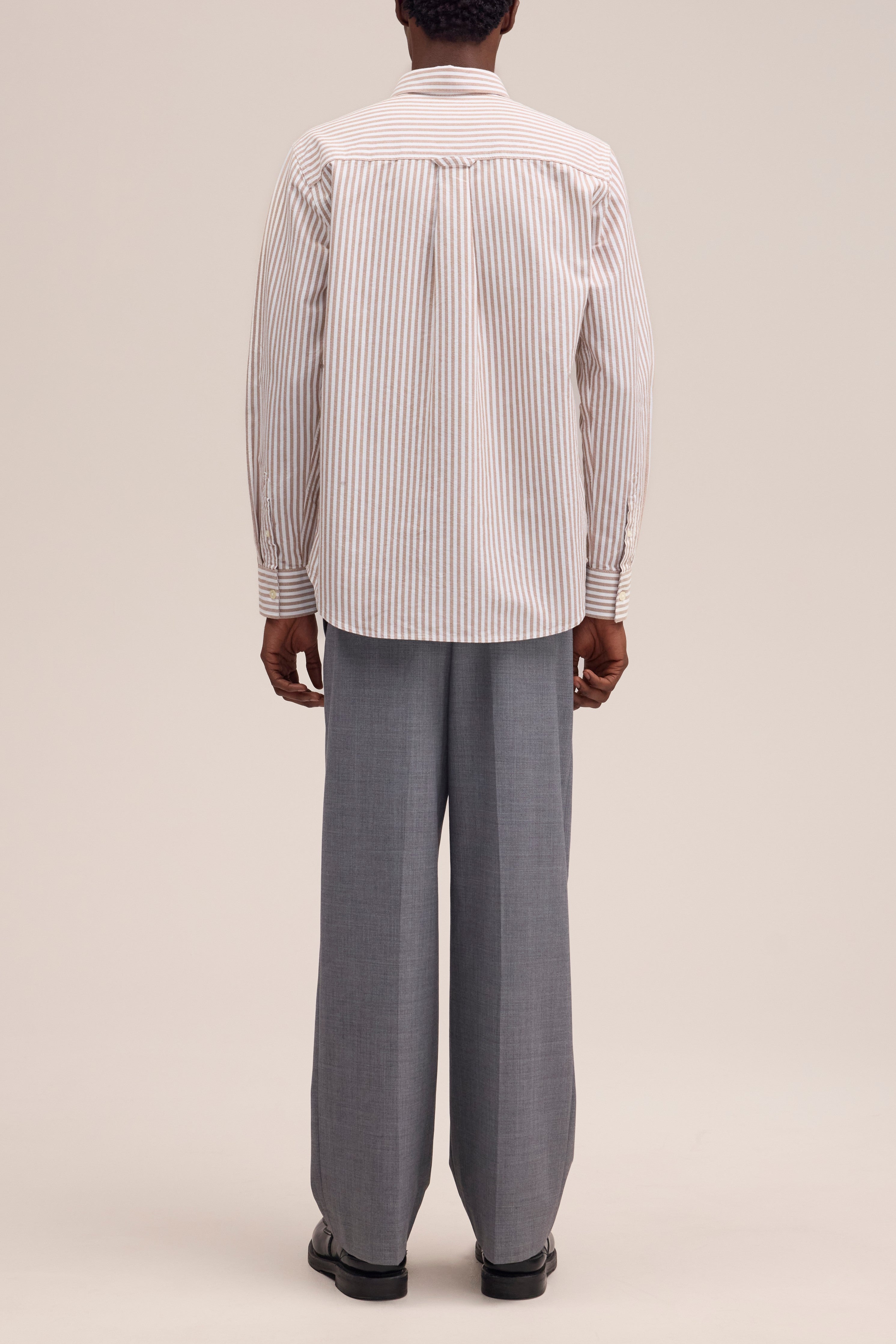 NN.07 Colby Button Down Oxford Shirt 5910 - Terracotta Stripe