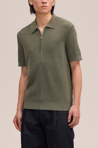 NN.07 Hansie Ribbed Half-Zip Polo 60019 - Capers