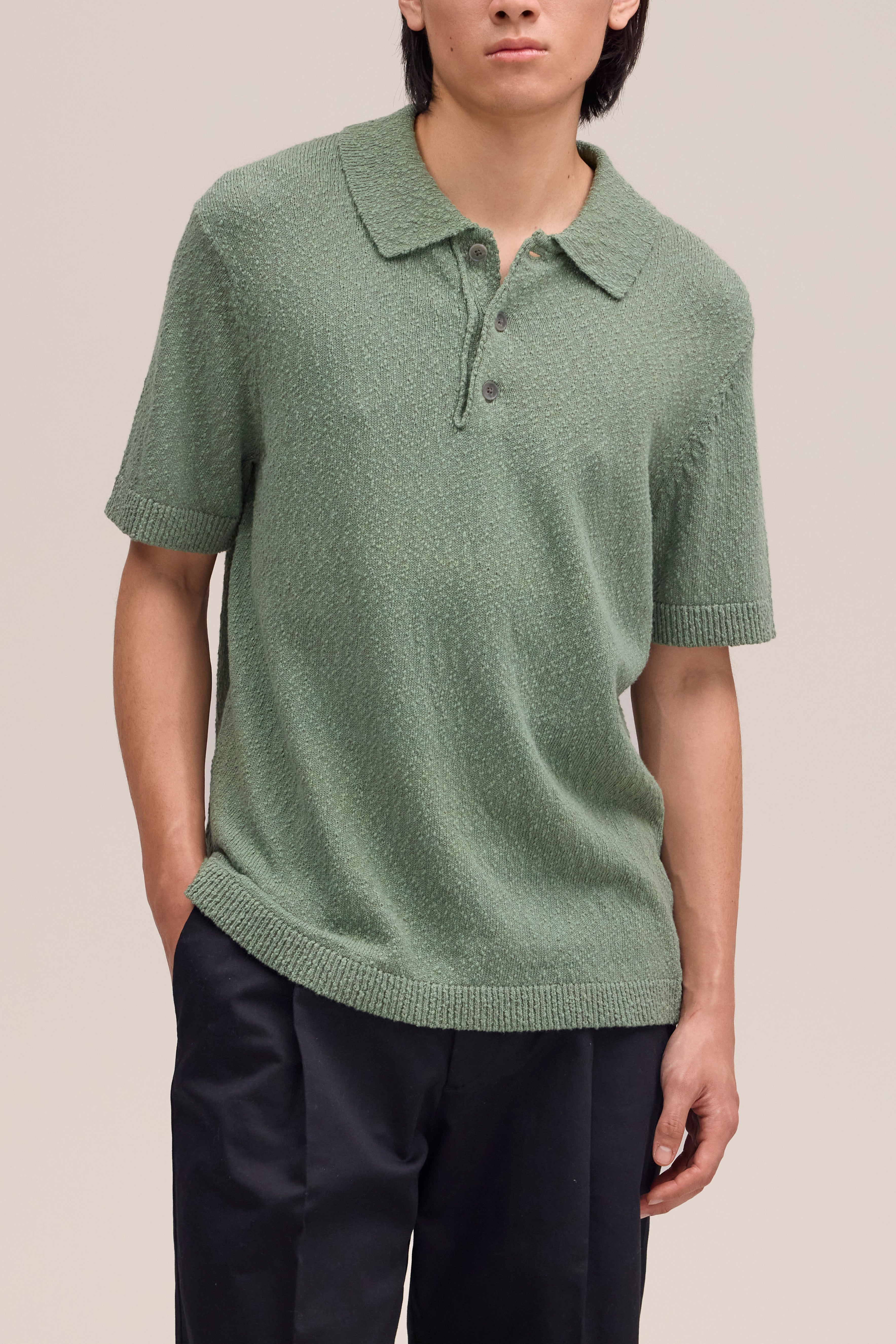 NN.07 Randy Bouclé Knit Polo 6690 - Sea Spray