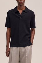 NN.07 Randy Bouclé Knit Polo 6690 - Black