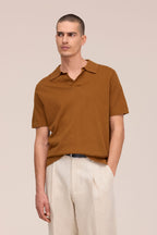 NN.07 Ryan Knitted Linen Polo 6311 - Cinnamon