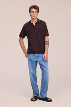 NN.07 Ryan Knitted Linen Polo 6311 - Dusky Port