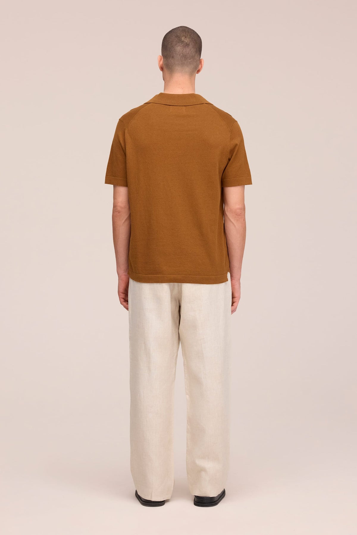 NN.07 Ryan Knitted Linen Polo 6311 - Cinnamon