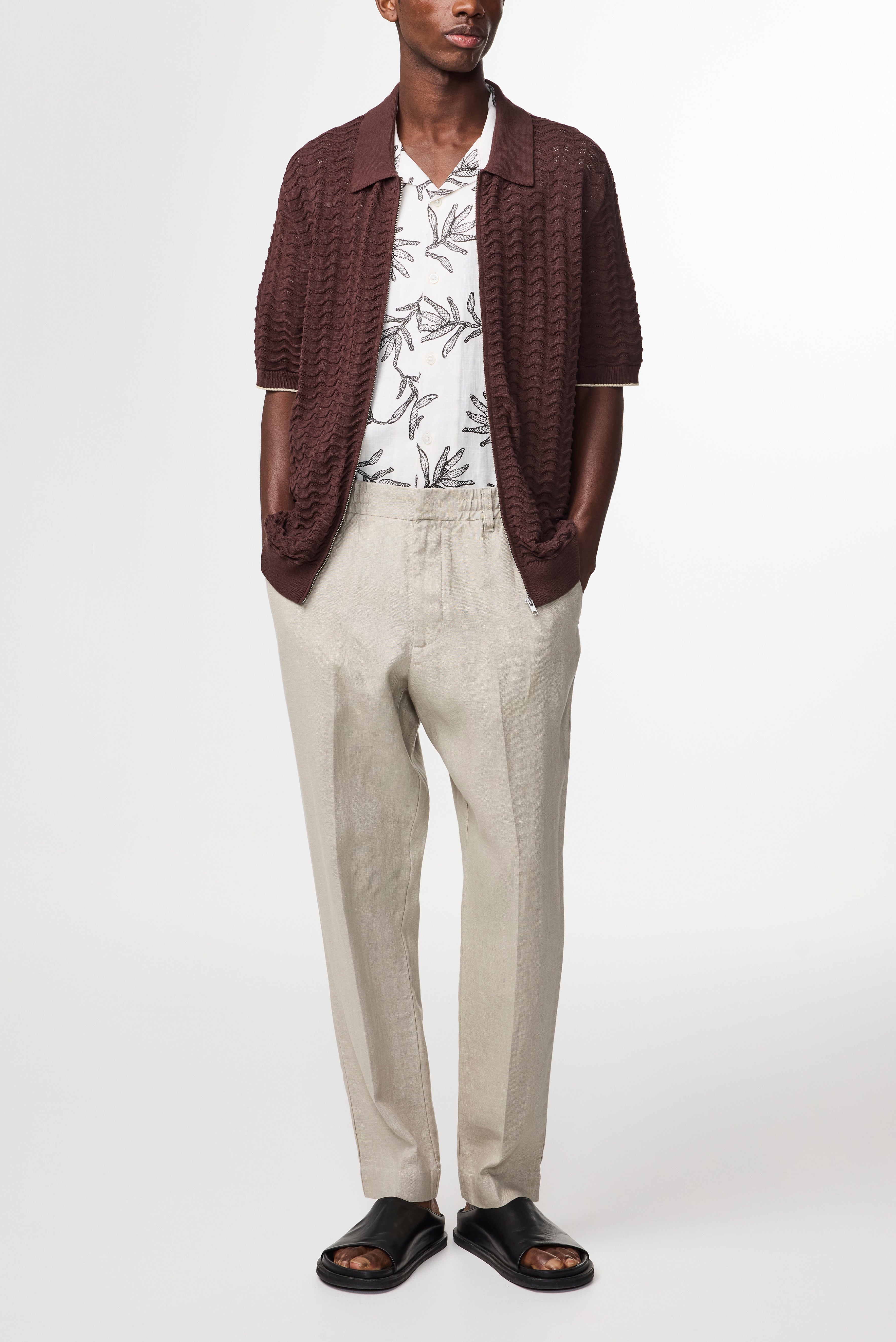 NN07 Billie Tapered Linen Trousers 1454