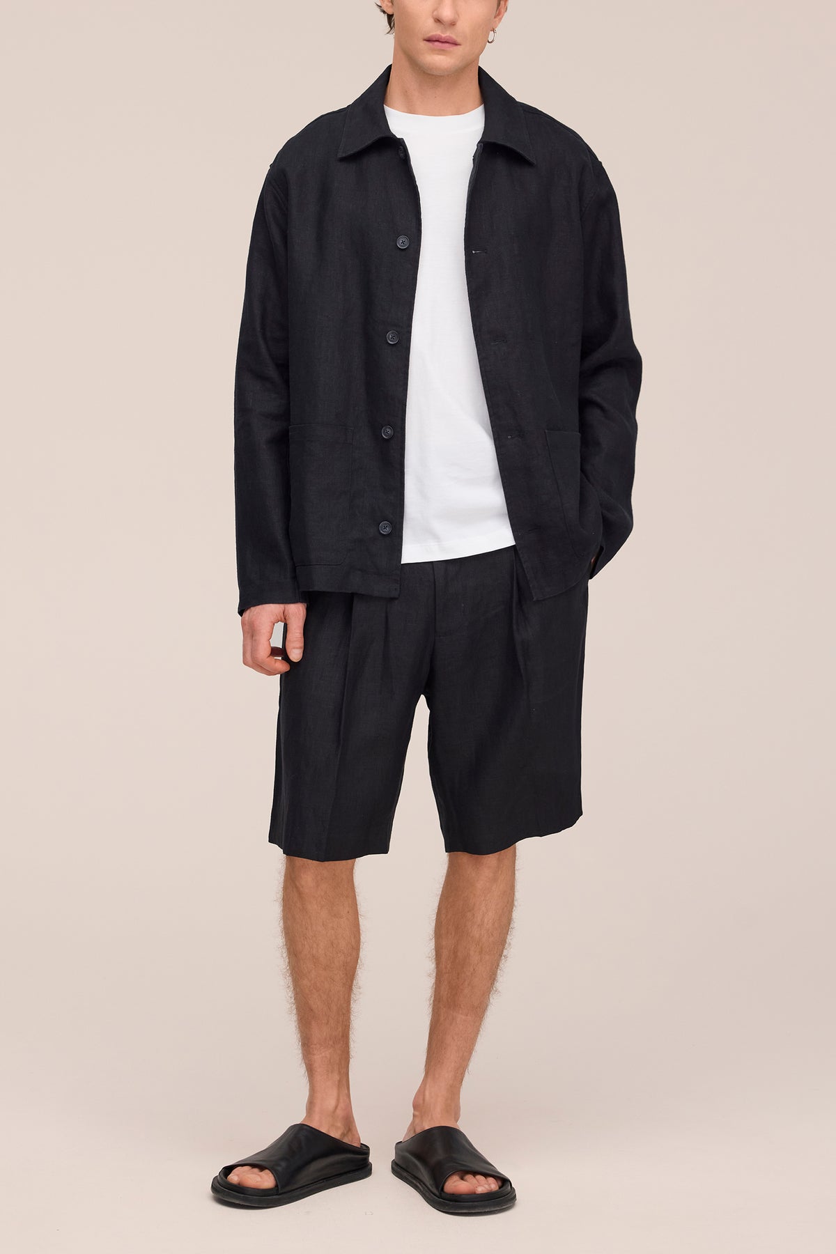 NN.07 Kay Pleated Linen Shorts 1454 - Black