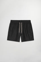 NN07 Gregor Drawstring Black Linen Shorts 1454
