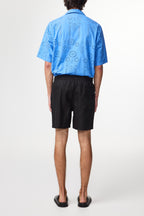 NN07 Gregor Drawstring Black Linen Shorts 1454
