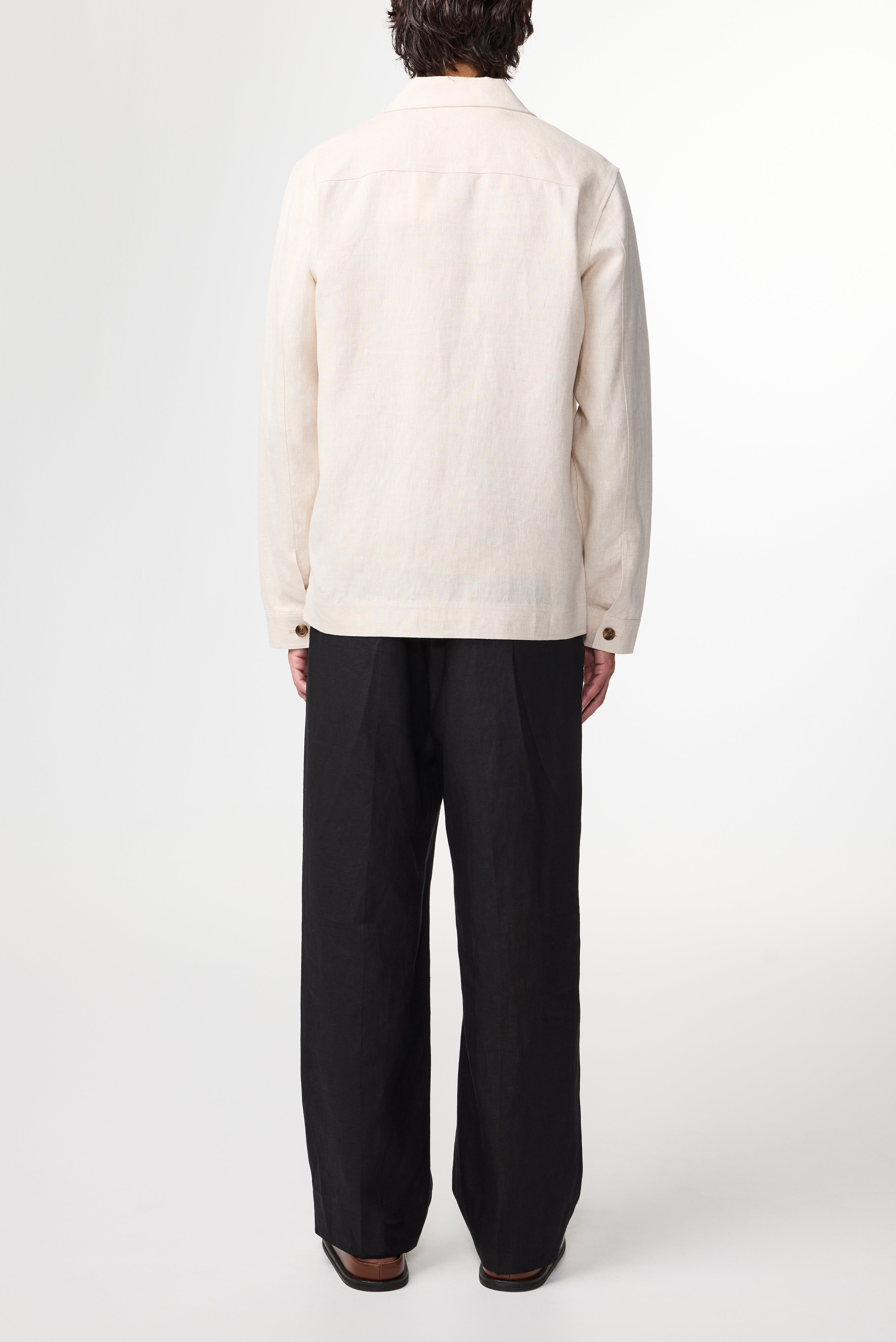 NN07 Olav Linen Oat Overshirt 1454