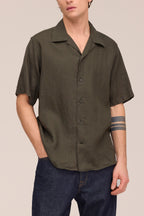 NN.07 Julio Linen Shirt 5708 - Dark Army