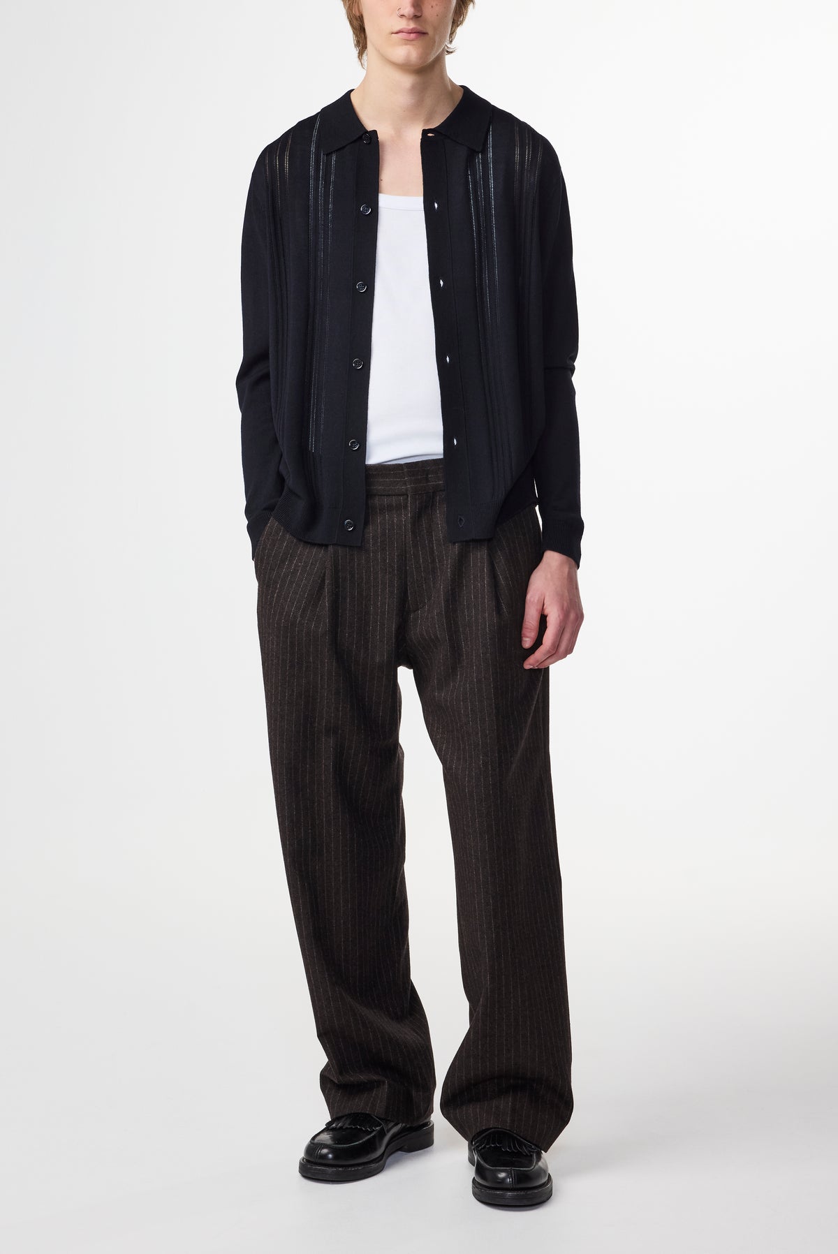 NN.07 Thor Long Sleeve Polo Cardigan 6584 - Deep Navy